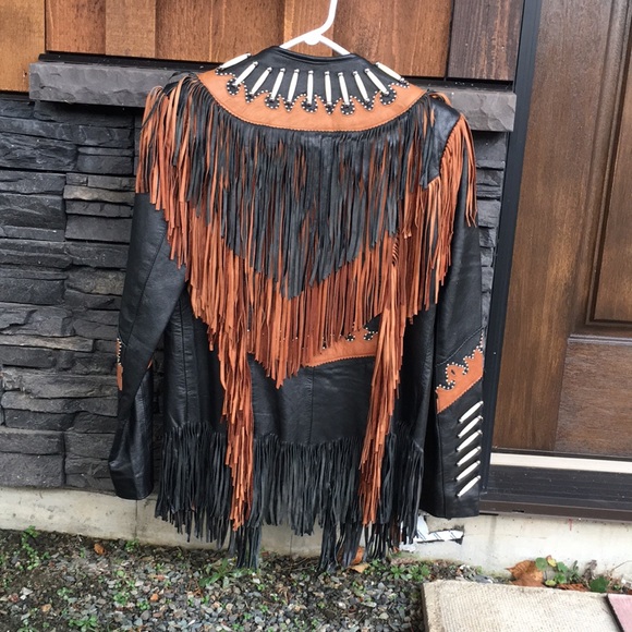 Indigenous Inspired Leather Jacket - Picture 3 of 9